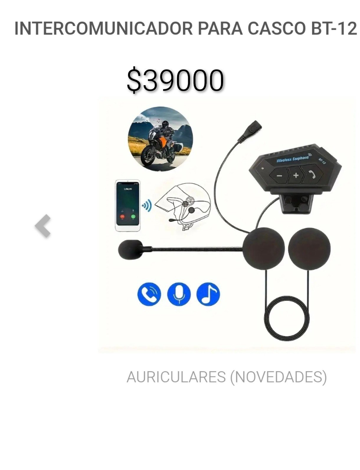 INTERCOMUNICADOR PARA CASCO